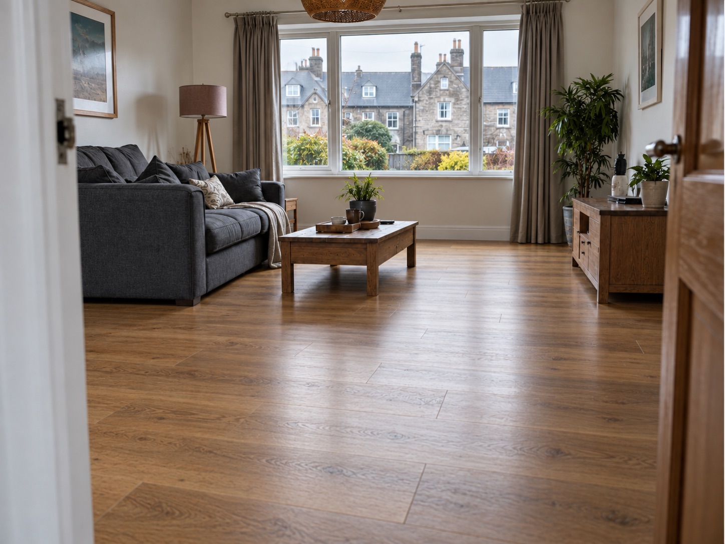 The same Aberdeen living room dried and refitted